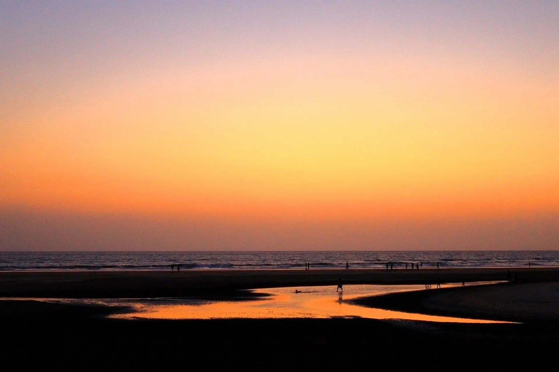 Sunset over the beach at Goa